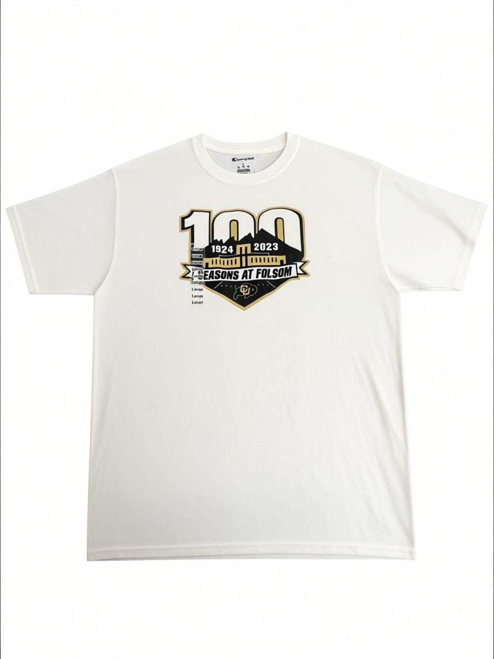 CU Buffs Buffaloes white T Shirt Men’s Lrg  100 Seasons at Folsom